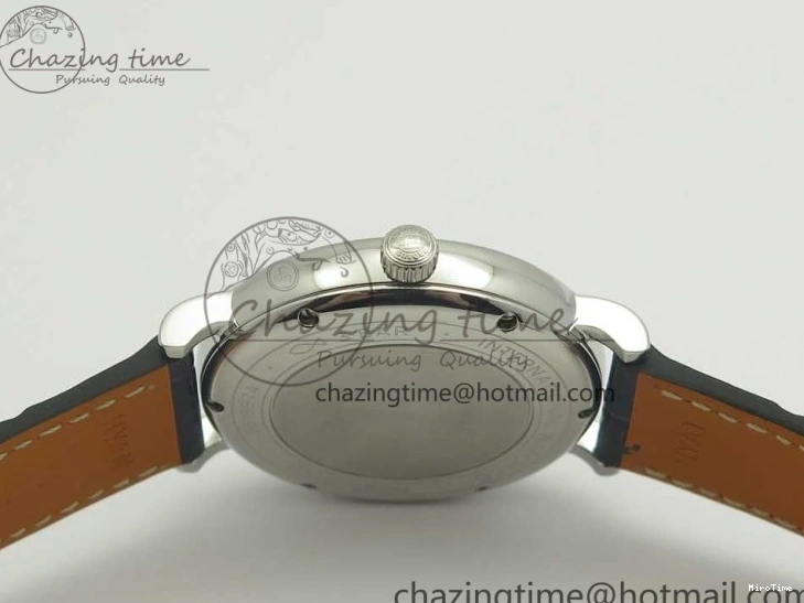 MIROTIME 0210 Fashionable Portofino IW458101 Diamond Bezel SS MK 1:1 Best Edition Blue Dial On Blue Leather Strap MIYOTA 7169